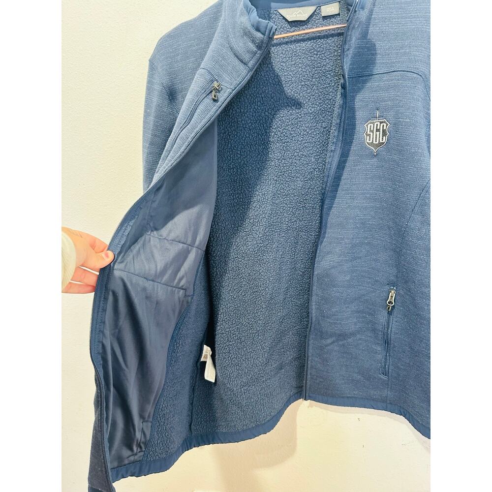 EDDIE BAUER Blue Full Zip Up SGC Embroidered Front Zip Pocket Jacket sz Large - Picture 8 of 13